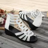 Nuevas Sandalias Romanas de Piel Suave para Mujer 2026, Sandalias de Cuña Huecas de Moda con Pedrería, Elegantes Sandalias de Exterior con Cremallera Trasera