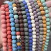 Contas Soltas de Pedra Vulcânica Aromaterápica Coloridas, Contas Redondas de Pedra Vulcânica Sete Cores, Acessórios para Joias Artesanais DIY Semi-Acabados