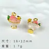 Colección de colgantes de aleación con diseño de fruta de dibujos animados pintados a mano, materiales DIY hechos a mano para pulseras, pendientes y accesorios