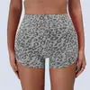 Shorts de Yoga de Venda Quente Transfronteiriça Estampa de Leopardo Bumbum de Pêssego Cintura Alta Levanta Bumbum Justos Esportes ao Ar Livre Corrida Fitness