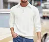 Sudadera Pulóver Casual para Hombre Estilo Europeo y Americano Transversal con Media Cremallera y Cuello Campana, Nueva Colección Primavera y Otoño 2025