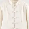 Ins Moda Europeia e Americana Transfronteiriça 2026 Nova Moda Estilosa Roupas Femininas Atacado Gola Alta Botões Jaqueta de Cetim Casaco Acinturado