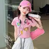 Pantalones Rasgados con Parches de Encaje para Niñas 2026 Verano Nuevo Estilo para Niños Mayores, Pantalones de Pierna Ancha de Algodón para Baile Callejero Jazz