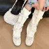 Botas de hebilla retro de Hong Kong apiladas para mujer, nuevos zapatos de tacón bajo Mary Jane de moda de verano de dos vías, sandalias caladas