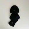 Conjunto de Chapéu e Cachecol Estilo Coreano para Crianças 2 Peças Outono e Inverno Meninos e Meninas Letras Bordadas Conjunto Versátil Chapéu de Lã para Bebê