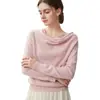 Suéter de Cashmere Francês de Um Ombro 2026 Outono/Inverno Feminino Cor Sólida Camada Base Versátil Solto Emagrecedor Pulôver