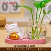 Lindo Gato de la Suerte Jarrón Hidropónico para Entrada, Aparador de Vino, Mueble de TV, Arreglo de Plantas de Escritorio de Oficina, Decoración del Hogar