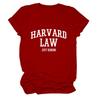 Amazon Ebay Estación Independiente Cómoda Casual Mujer Harvard Law Solo Cuello Redondo Camiseta de Manga Corta al Mayoreo
