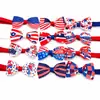 Lazos para Mascotas del Día de la Independencia Transfronterizos, Pajaritas con Bandera Americana, Diademas Rojas, Azules y Blancas para Gatos y Perros al por Mayor