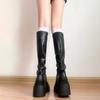 ¡Bloguero recomendado! Botas de suela gruesa Chunzile Botas elásticas finas para mujer Botas adelgazantes Botas de caña alta Botas de caballero