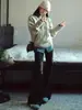 Jeans negros de tiro bajo acampanados estilo coreano para mujer, nueva colección de otoño, simples y versátiles, corte holgado, pantalones casuales adelgazantes para figuras petite