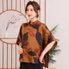 Top de verão largo com manga morcego emagrecedor 2024 para mães de meia-idade e idosas Novo design solto estilo chinês camisa pequena