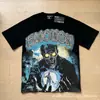 2025S Transfronterizo Em Marca Americana de Moda Ángel Retro Logo de Diamantes Calientes Hip-Hop Holgado Manga Corta Estampado Completo Camiseta de Pareja