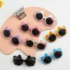 Óculos de Sol Infantis Novos de Gatinho para Bebê, Óculos Fofos de Desenho Animado com Laço, Óculos de Sol Infantis Anti-UV