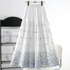 Falda de Bordado Floral Patchwork para Mujer Verano 2026 Nuevo Estilo Estilo Suave Cintura Alta Adelgazante Falda de Capas Falda Larga de Línea A