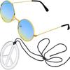 Accesorios de Disfraz Hippie de los años 60 Diadema de Girasol Gafas Redondas y Collar de Cincel de Paz Aretes traje