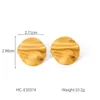 Pendientes Geométricos Estilo Ins Europeo y Americano para Cyber Celebridades Patrón Irregular Martillado Pendientes de Acero de Titanio Pendientes Plegados de Acero Inoxidable Oro de 18K
