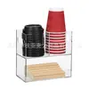 Caja de Almacenamiento para Vasos de Café Acrílicos Transfronteriza Estante de Almacenamiento para Vasos Desechables y Popotes Estante de Almacenamiento para Despensa Estante de Exhibición