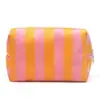 Bolsa de Cosméticos de Felpa Rayada de Nicho para Productos Nuevos Transfronterizos, Linda Bolsa de Almacenamiento Grande para Salidas de Otoño e Invierno, Neceser