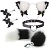 Máscara Sexy, Pasador para Oreja, Tapón Anal, Suministros Femeninos, Juego Sexual de Metal Sm, Set de Cuatro Piezas de Cola de Zorro