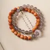 Pulseira de Cipreste com Óleo Vermelho Envelhecido, Círculo Único, 10cm/1.2cm, Unissex, Fonte para Transmissão ao Vivo no Tiktok, Loja Física