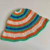 Sombrero de lana tejido a mano estilo ins transfronterizo color piruleta hilo sombrero de lana combinación de colores dopamina parasol sombrero de pescador