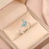 Anillo Giratorio de Descompresión Corazón Accesorio Giratorio Accesorio de Joyería para Mano Colgante Anillo Abierto Transfronterizo Trébol de Cuatro Hojas