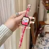 Correa de Reloj de Lana con Textura a Cuadros Adecuada para Apple Watch Iwatch11 Generación 10/987Ultra/Se