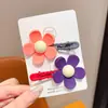 Pinza para el pelo grande de flor de color caramelo para niños, pinza lateral para flequillo, accesorio popular para el pelo de niña, pasador para el pelo de niñas, adorno para el pelo