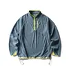 Sudadera de polar BLACKARMADA estilo retro americano, con media cremallera y cuello alto, prenda exterior unisex de corte holgado, LW8320
