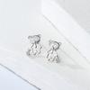 Aretes de Oso de Plata Esterlina 925 con Circonita Micro-incrustada para Mujer Coreanos de Alta Gama Personalidad Lindo Dulce Estudiante Arete Elegante