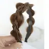 Diadema con Peluca para Mujer, Estilo Nuevo, Elegante, con Trenzas de Calabaza, Cabello Trenzado, Borde Ancho, Fibra Sintética de Tres Hilos