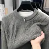 Suéter de punto largo para hombre estilo "old money" de alta gama transfronterizo para primavera y otoño, casual de negocios, chaqueta cárdigan sofisticada para hombre
