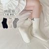 Calcetines para Niñas Estilo Coreano Ins Cuadros Lazo Color Sólido Calcetines de Princesa Calcetines de Algodón para Primavera y Otoño Calcetines de Caña Media Arrugados Calcetines Lindos