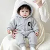 Mameluco para bebé, colección de primavera y otoño, ropa para niños, sudadera con capucha para bebés niños, elegante y moderna, con letra C y cremallera