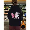 Sudadera de Terciopelo Estilo Europeo y Americano de Comercio Exterior Estampado de Letras Lisas Bolsillo Canguro Cordón Estampado Chaqueta Holgada con Capucha