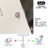 Tachinha de Titânio G23 Liga de Titânio Espessura 1.2mm Formato Coração Cruz, Tachinha de Cartilagem da Orelha, Tachinha de Orelha com Rosca Interna, Joia para Piercing de Orelha