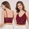 589 # Bordado Floral Soluble en Agua, Hermoso Diseño de Espalda Descubierta, Escote en V Sexy, Copa Triangular Estilo Francés, Top sin Tirantes con Almohadillas en el Pecho, Tirantes Ajustables