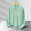 Camisa Polo de Negocios Otoñal con Cuello Solapa y Manga Larga para Hombre, Ropa de Trabajo de Alta Gama, Camisa Publicitaria Cultural con Bordado y Estampado