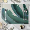 Mantel Grande con Patrón de Hojas Verdes Estilo Europeo para Mesa de Comedor Suministros de Cocina Mantel para Comida Occidental Posavasos LOGOTIPO