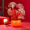 Ping An Feliz Véspera de Ano Novo Balde de Flores Buquê de flores fruta da fortuna Festival da Primavera sala de estar decoração festiva ornamentos diy produtos acabados