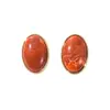 Nuevos pendientes de acrílico ovalados degradados S925 de plata de Heming Jewelry, estilo retro europeo y americano, pendientes de estilo para el trabajo
