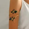 Pulsera Metálica Europea y Americana Transfronteriza Personalidad Creativa Brazalete Ajustable Oro Retro Esmalte Vidriado Artesanía Flor Abierta Pulsera