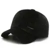 Chapéu de Inverno Masculino com Forro de Veludo Grosso, Proteção para Orelhas, Quente, Estilo Bico de Pato, para Homens de Meia-idade e Idosos, Pai, Boné de Baseball, Proteção contra Frio ao Ar Livre, Chapéu de Algodão