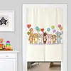 Cortina de Puerta de Casa para Dormitorio Infantil Cortina Divisoria Dibujos Animados Lindos Cortina de Baño Bloqueadora Sin Taladro Cortina Corta de Media Longitud Cortina Colgante