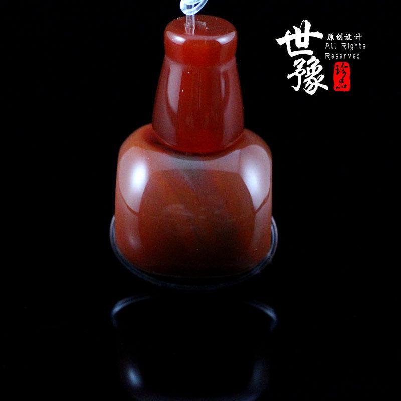 战国红玛瑙佛头三通 念珠手串配件 (3)