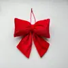 Lazo rojo navideño transfronterizo Colgante navideño Decoración de boda de terciopelo Adorno para árbol de Navidad