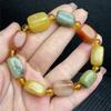 Pulsera de Jade de Seda Dorada Natural de Xinjiang, Jade del Gobi, Manzana, Calabaza Colorida, Pulsera de Jade Multicolor de Múltiples Cuentas para Hombres y Mujeres