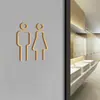 Letrero acrílico para puerta de baño de hombres y mujeres, placa de puerta personalizada para inodoro, letrero de baño, letrero, pegamento trasero
