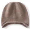 Gorro de punto minimalista estilo francés, versátil, con borde enrollado, 100% cachemira pura, unisex, cálido y resistente al frío, gorro que cubre las orejas